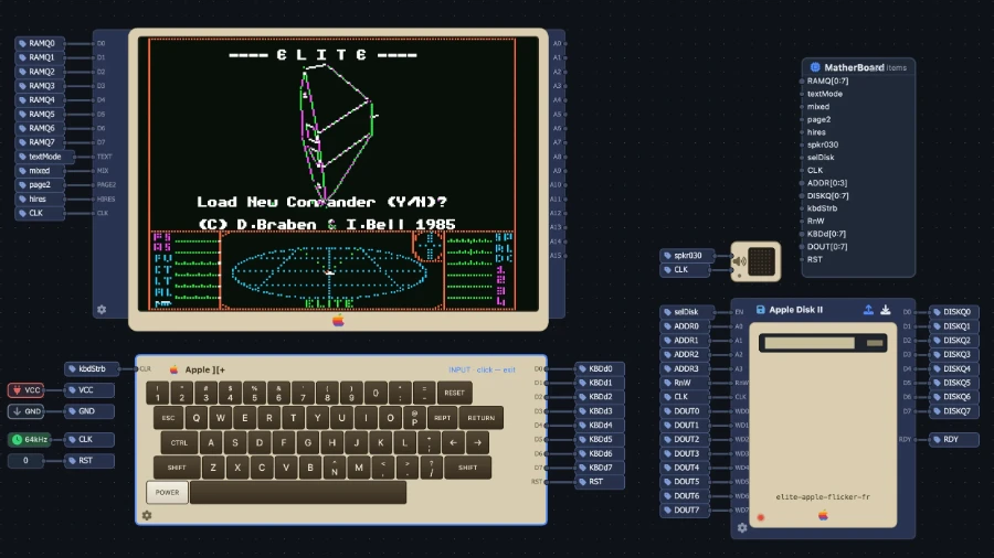 игра elite на apple 2 собранном из транзисторов