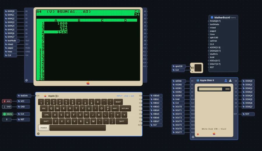 visicalc на apple 2 собранном из транзисторов