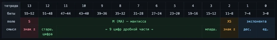 Представление больших чисел с плавающей точкой в памяти
